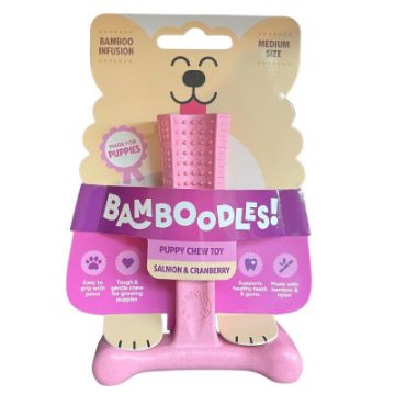 Picture of Bamboodles T-Bone Puppy Chew Salmon & Cranberry Medium 6" x 1
