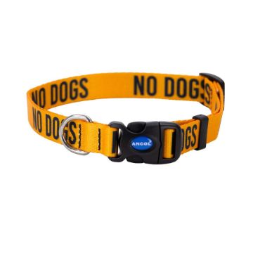 Picture of Ancol Nylon Adjustable Awareness Collar 45-70cm Size 5-9 - 'NO DOGS' x 1