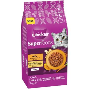 Picture of Whiskas 1+ Cat Pouch Superfoods with Poultry in Jelly 50g 6pk x 8