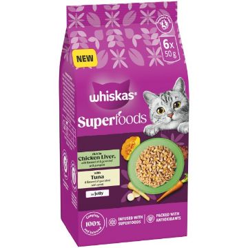 Picture of Whiskas 1+ Cat Pouch Superfoods Mixed Selection in Jelly 50g 6pk x 8