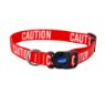 Picture of Ancol Nylon Adjustable Awareness Collar 30-50cm Size 2-5 - 'CAUTION' x 1
