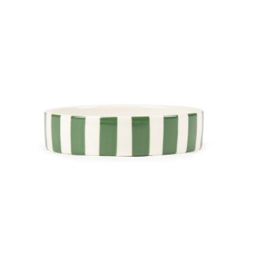Picture of Scruffs Amalfi Stripe Ceramic Pet Saucer - Green 13cm x 1