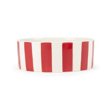 Picture of Scruffs Amalfi Stripe Ceramic Food Bowl - Red 13cm x 1