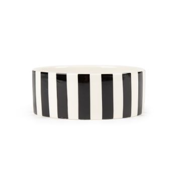 Picture of Scruffs Amalfi Stripe Ceramic Food Bowl - Black 13cm x 1