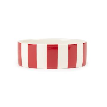 Picture of Scruffs Amalfi Stripe Ceramic Food Bowl - Red 15cm x 1