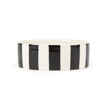 Picture of Scruffs Amalfi Stripe Ceramic Food Bowl - Black 15cm x 1
