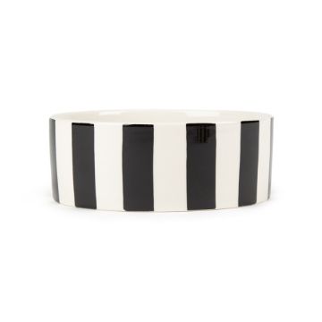 Picture of Scruffs Amalfi Stripe Ceramic Food Bowl - Black 19cm x 1