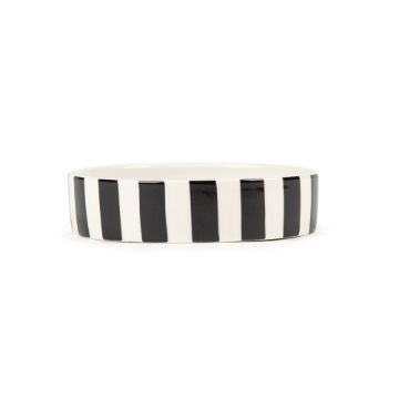 Picture of Scruffs Amalfi Stripe Ceramic Pet Saucer - Black 13cm x 1