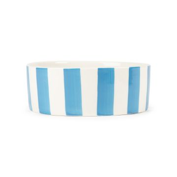 Picture of Scruffs Amalfi Stripe Ceramic Food Bowl - Blue 19cm x 1