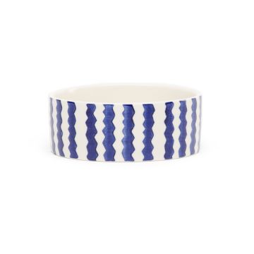 Picture of Scruffs Coastal Ceramic Food Bowl Blue Zig Zag 13cm x 1